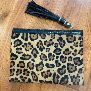 Rafe NY - Large Leopard-Print Calf Hair Clutch